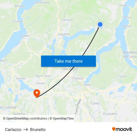 Carlazzo to Brunello map