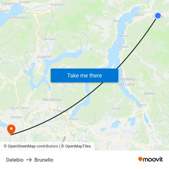 Delebio to Brunello map