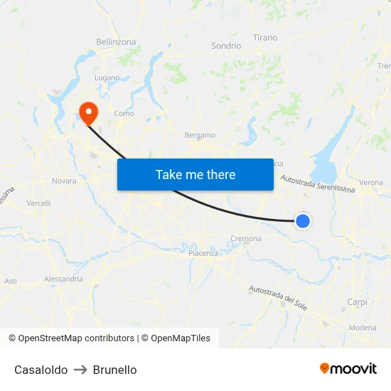 Casaloldo to Brunello map