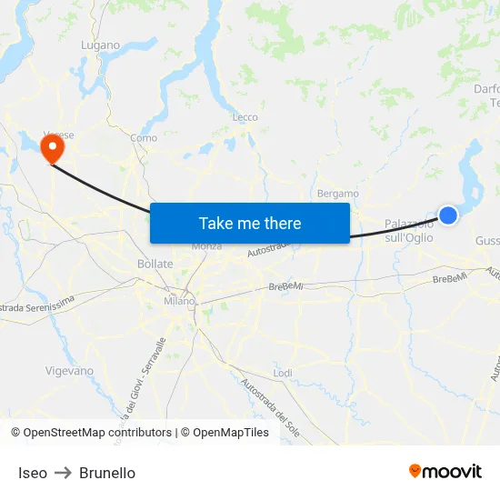 Iseo to Brunello map