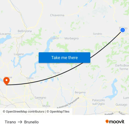 Tirano to Brunello map