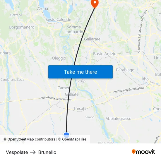 Vespolate to Brunello map