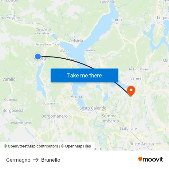 Germagno to Brunello map