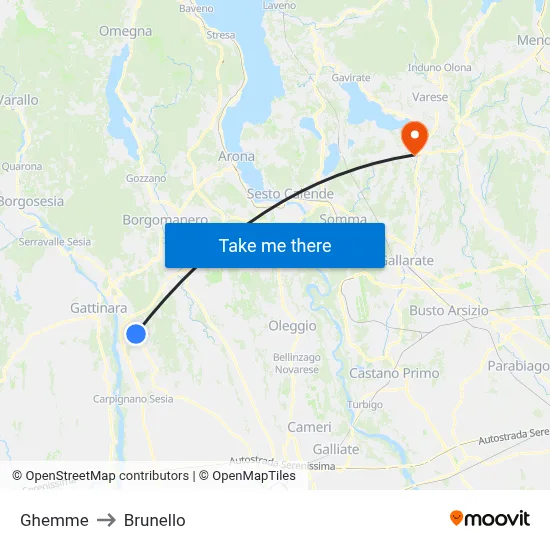 Ghemme to Brunello map