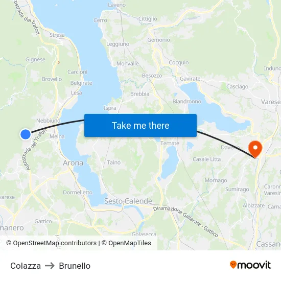 Colazza to Brunello map