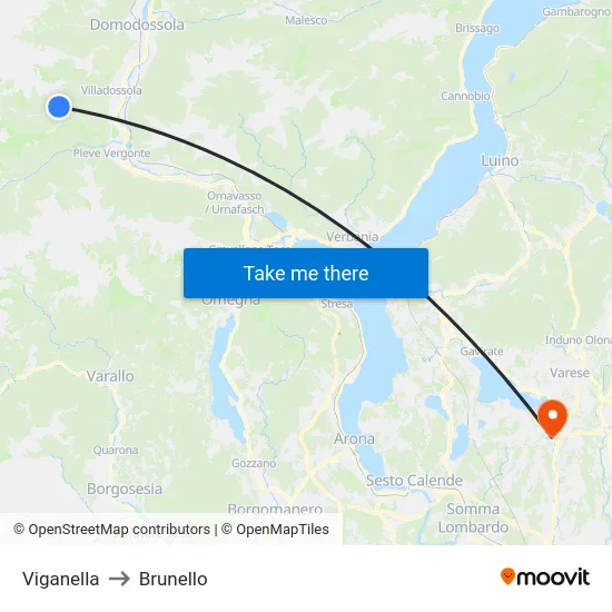 Viganella to Brunello map