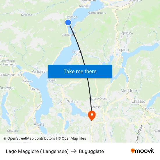 Lake Maggiore (Lake Constance) to Buguggiate map