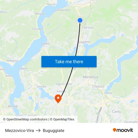 Mezzovico-Vira to Buguggiate map