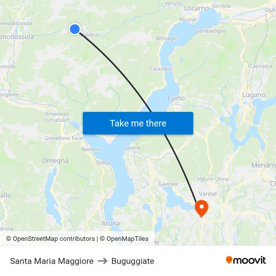 Santa Maria Maggiore to Buguggiate map