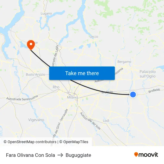 Fara Olivana Con Sola to Buguggiate map