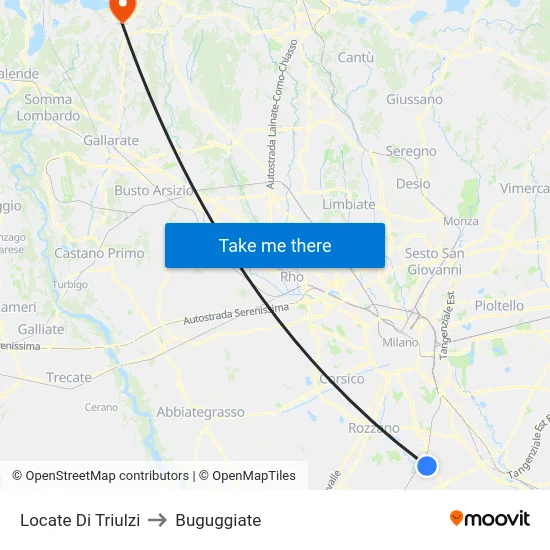 Locate Di Triulzi to Buguggiate map