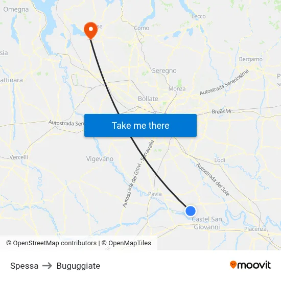 Spessa to Buguggiate map