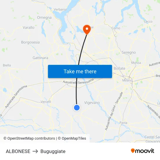 ALBONESE to Buguggiate map