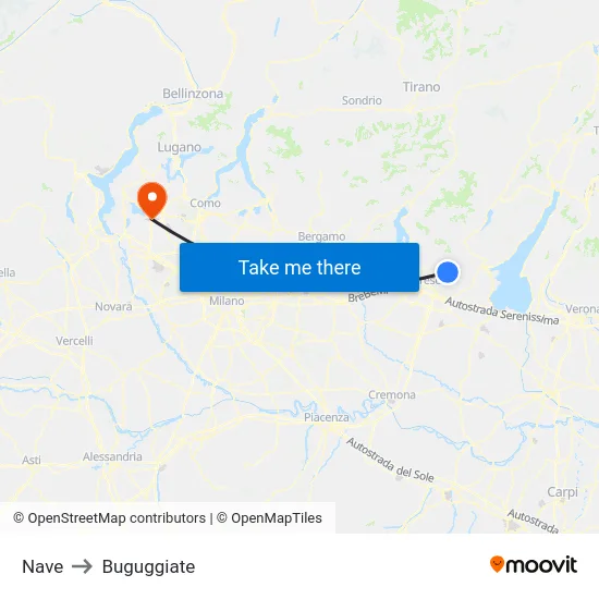 Nave to Buguggiate map