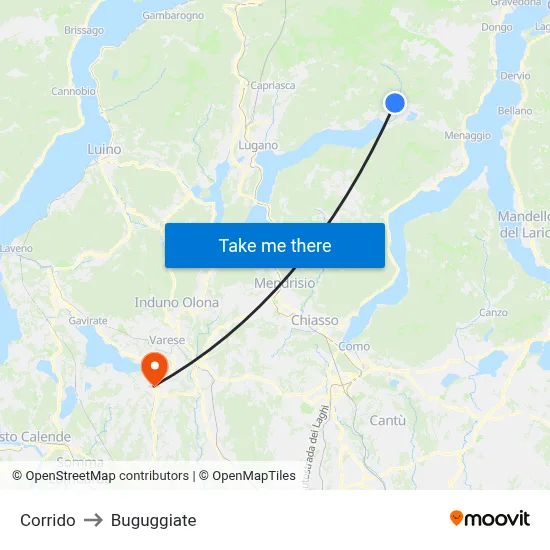 Corrido to Buguggiate map