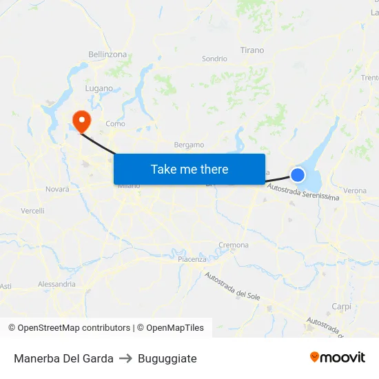Manerba Del Garda to Buguggiate map