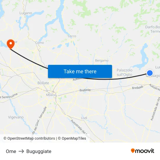 Ome to Buguggiate map