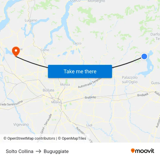 Solto Collina to Buguggiate map