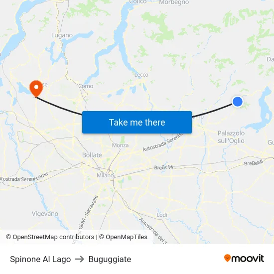 Spinone Al Lago to Buguggiate map