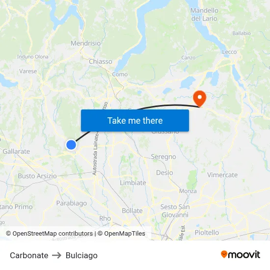 Carbonate to Bulciago map