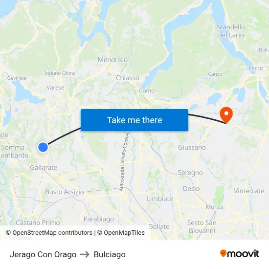 Jerago con Orago to Bulciago map