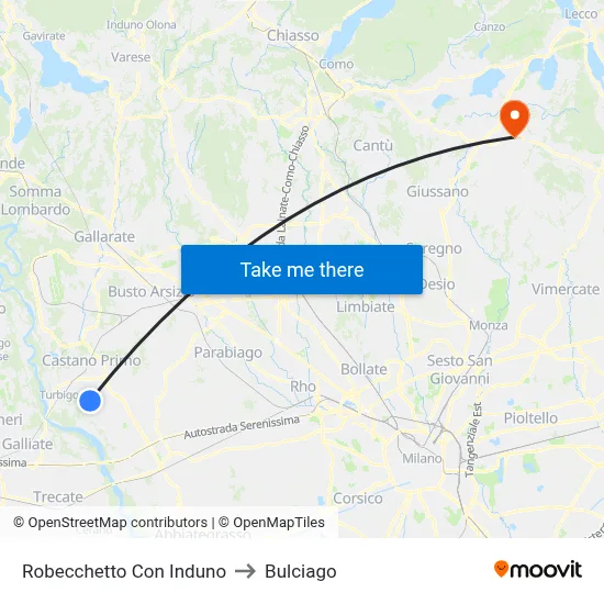 Robecchetto Con Induno to Bulciago map