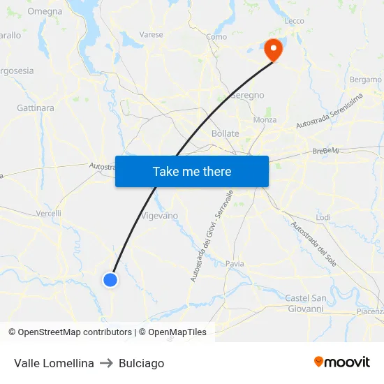 Valle Lomellina to Bulciago map
