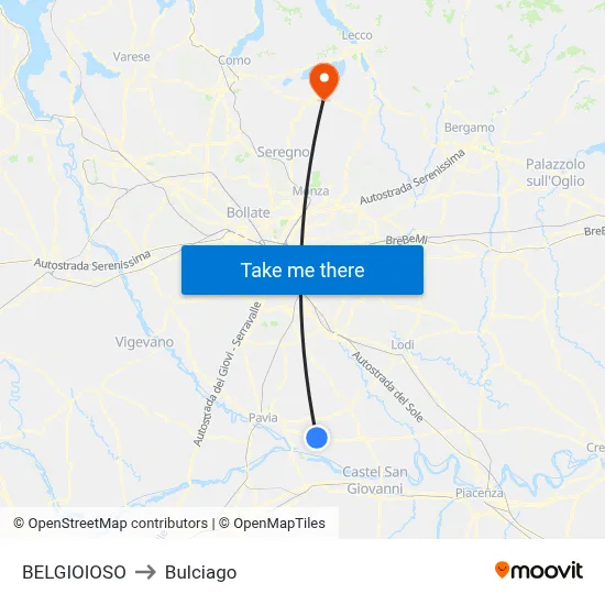 BELGIOIOSO to Bulciago map