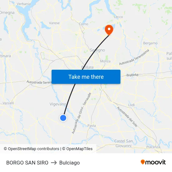 Borgo San Siro to Bulciago map