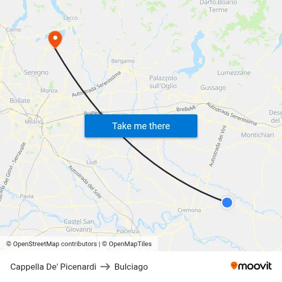 Cappella De' Picenardi to Bulciago map