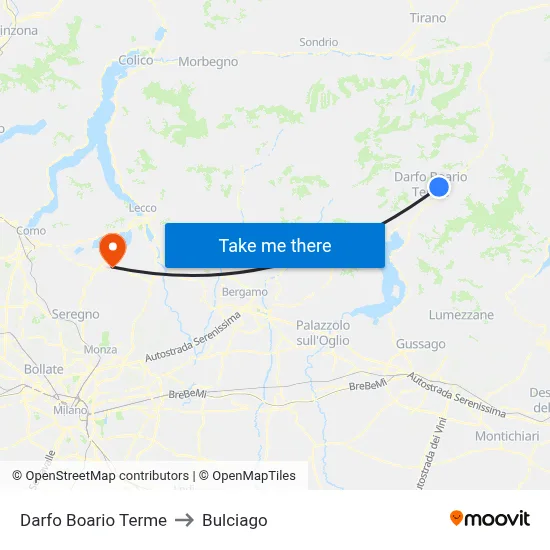Darfo Boario Terme to Bulciago map