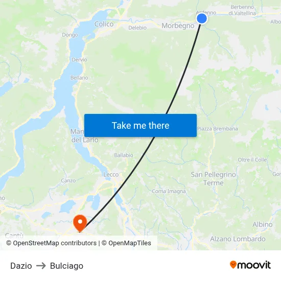 Customs to Bulciago map