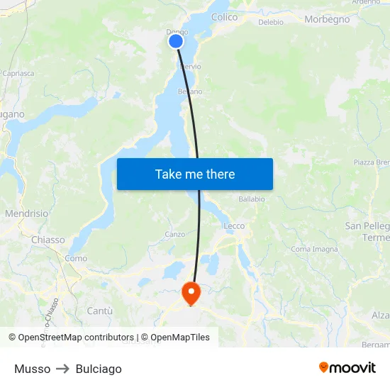 Musso to Bulciago map