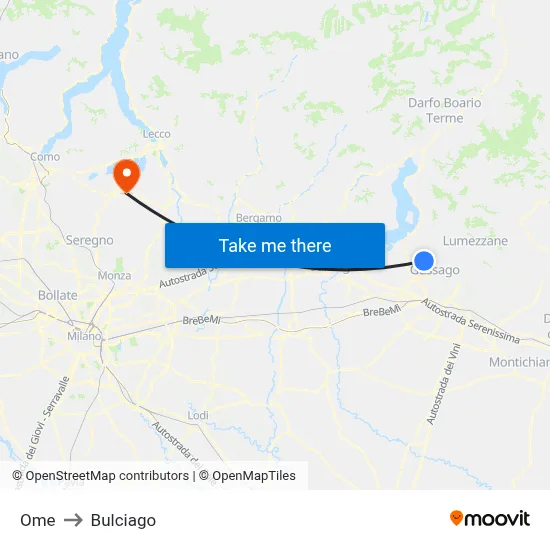 OME to Bulciago map