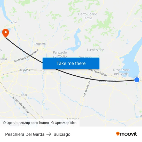 Peschiera Del Garda to Bulciago map