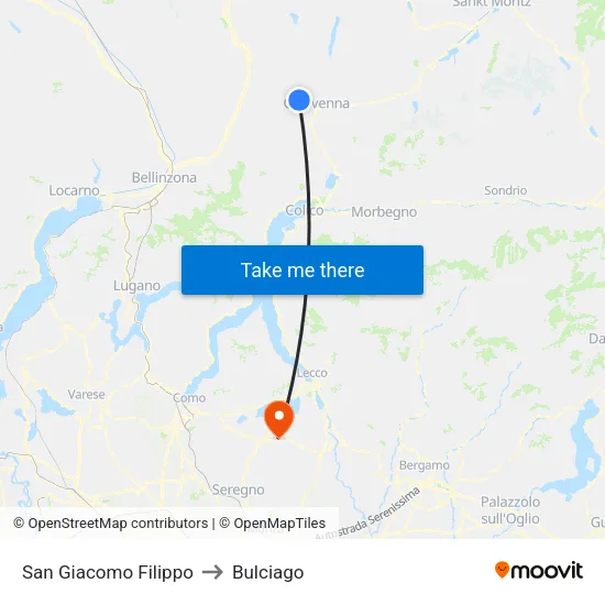 San Giacomo Filippo to Bulciago map