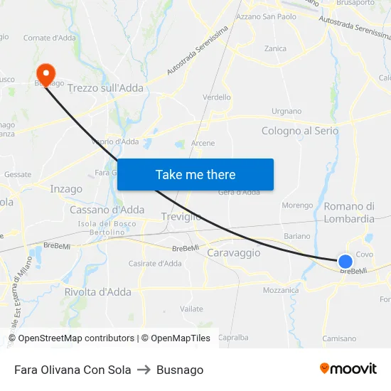 Fara Olivana Con Sola to Busnago map