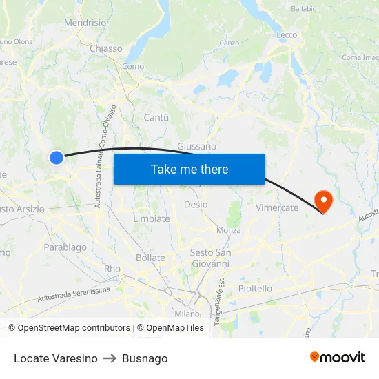 Locate Varesino to Busnago map
