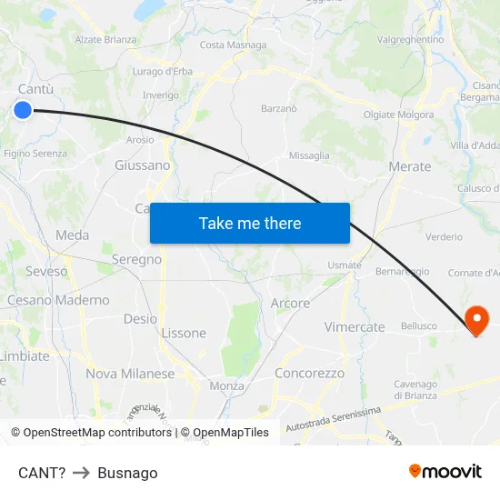 Cant? to Busnago map