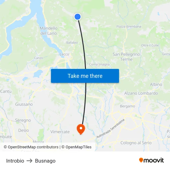 Introbio to Busnago map