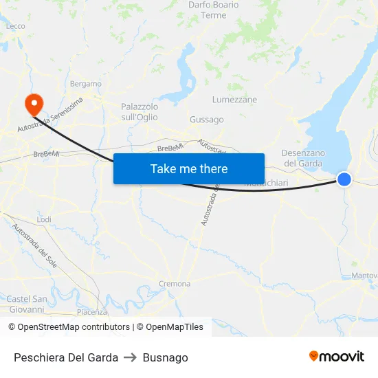 Peschiera Del Garda to Busnago map