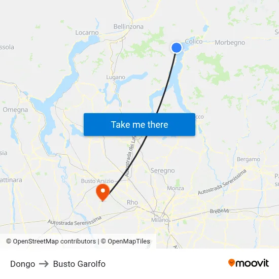 Dongo to Busto Garolfo map