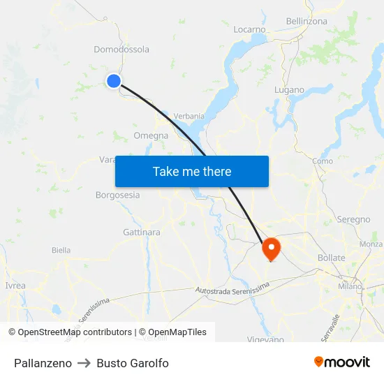 Pallanzeno to Busto Garolfo map