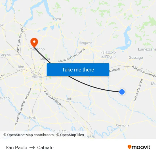 San Paolo to Cabiate map