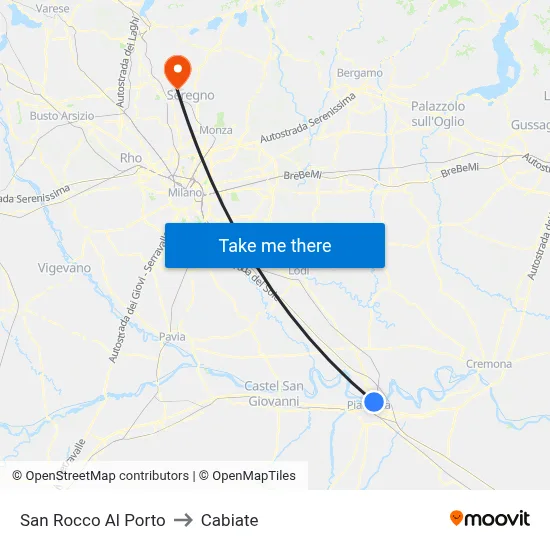 San Rocco Al Porto to Cabiate map