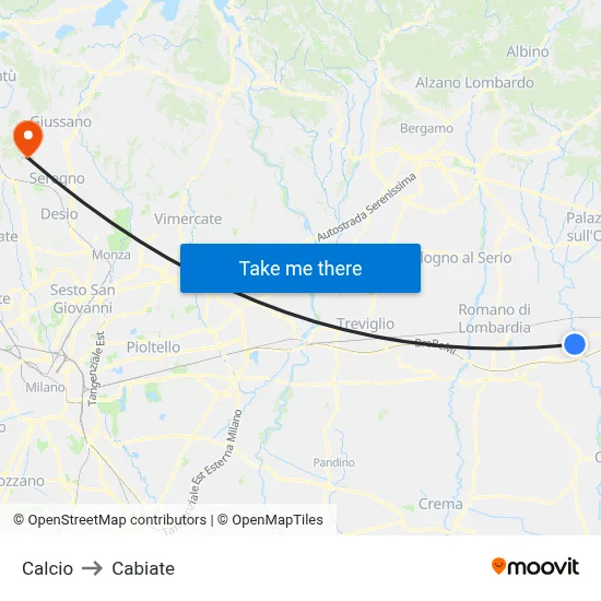 Soccer to Cabiate map