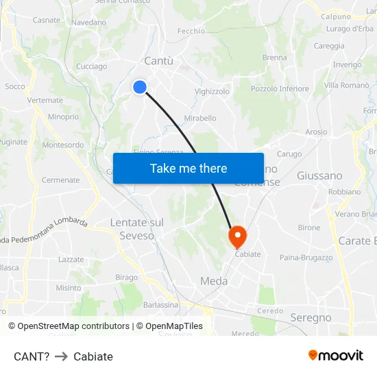 Cant? to Cabiate map