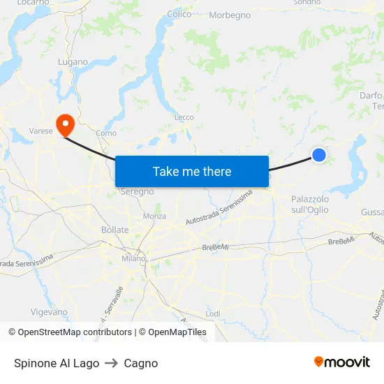 Spinone Al Lago to Cagno map