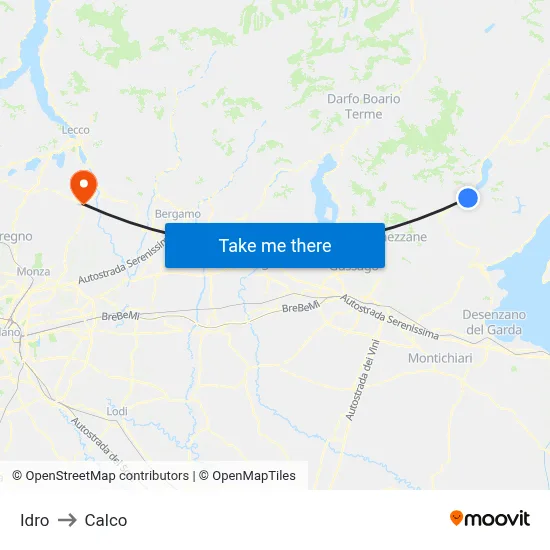Idro to Calco map