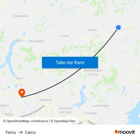 Temù to Calco map